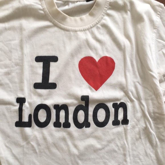 I love London white tee small oversize tshirt top - Picture 2 of 3